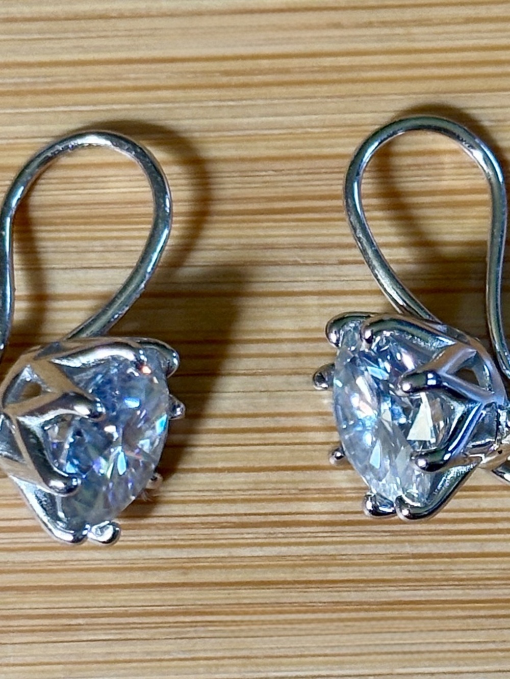 8ctw Moissanite buckle back earrings in 935 Argentium silver! Classy! - Picture 7 of 16